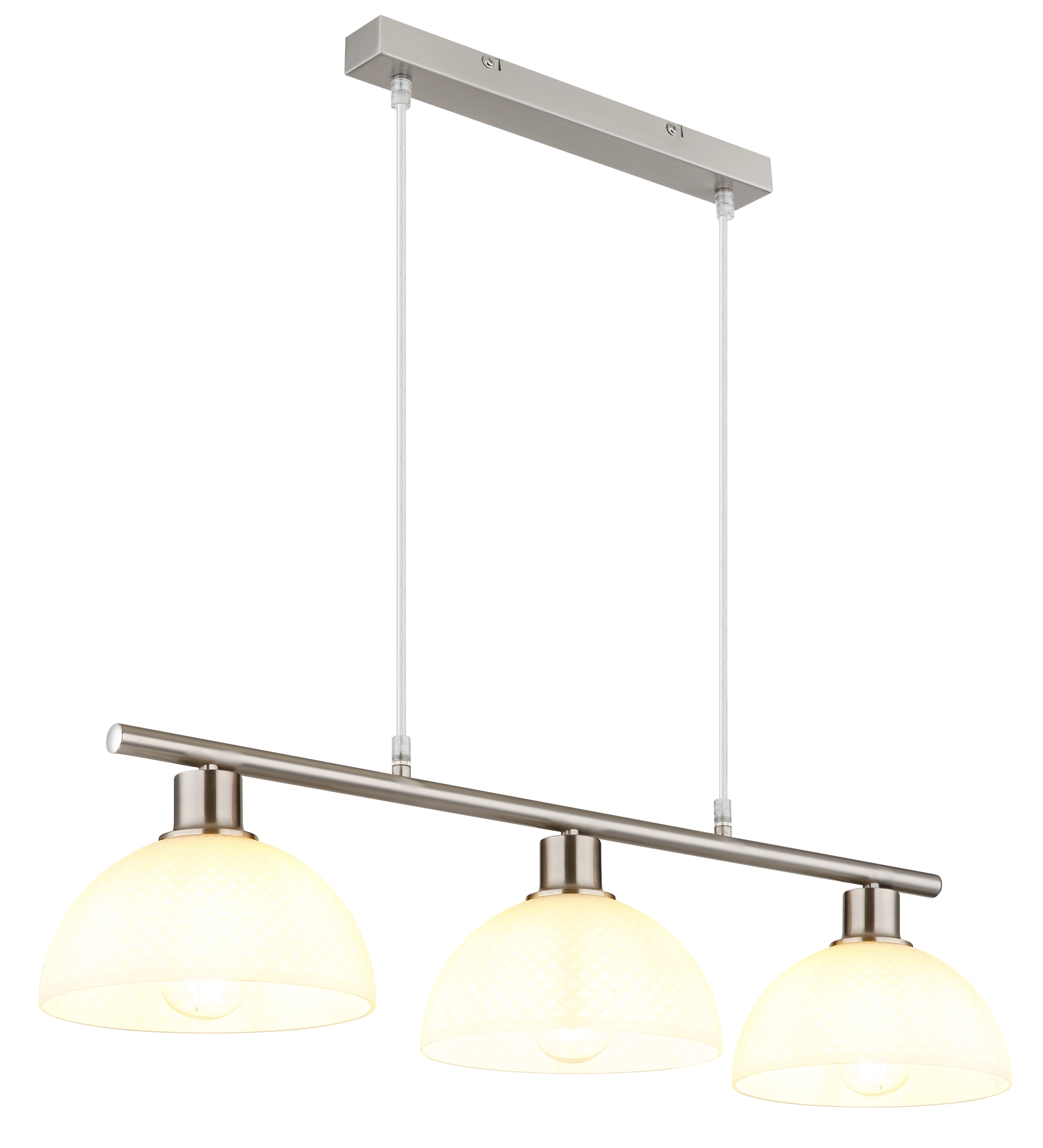 suspension - métal nickel mat - verre opale - 1501-3N