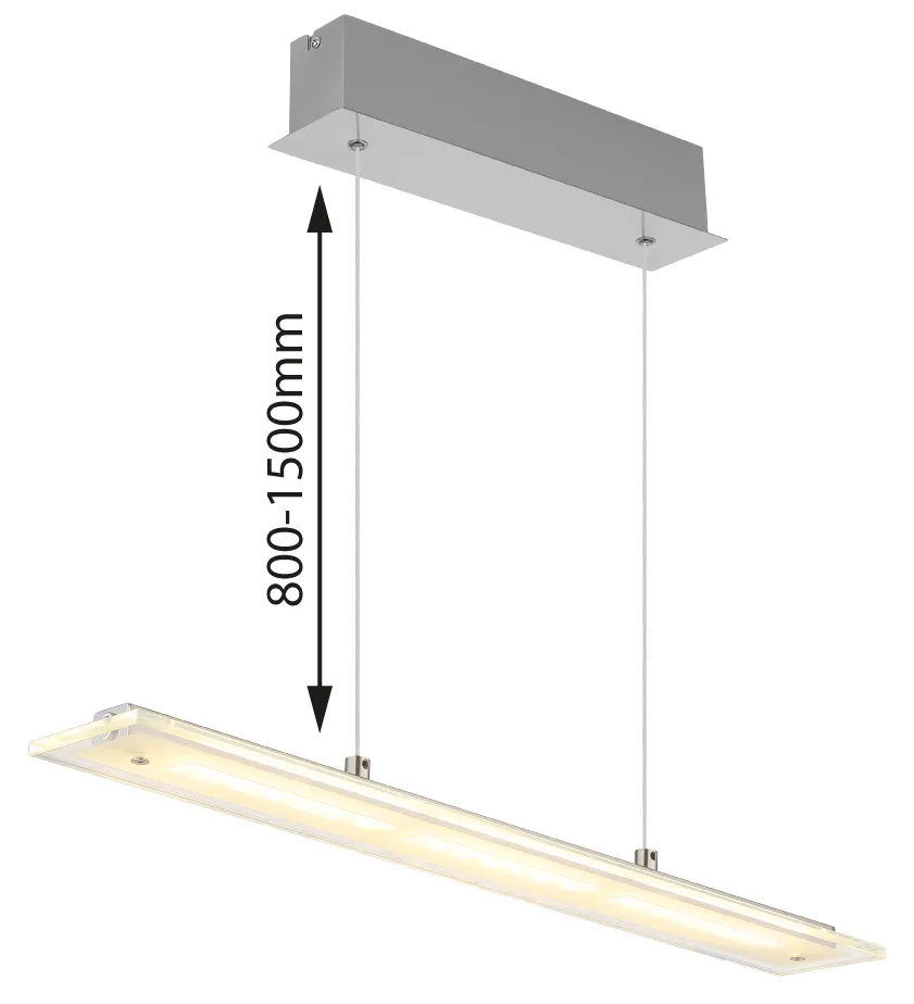 suspension - métal nickel mat - verre translucide - 17019