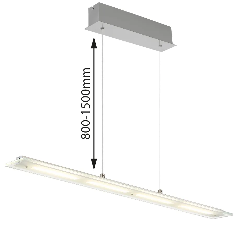 suspension - métal nickel mat - verre translucide - 17019H