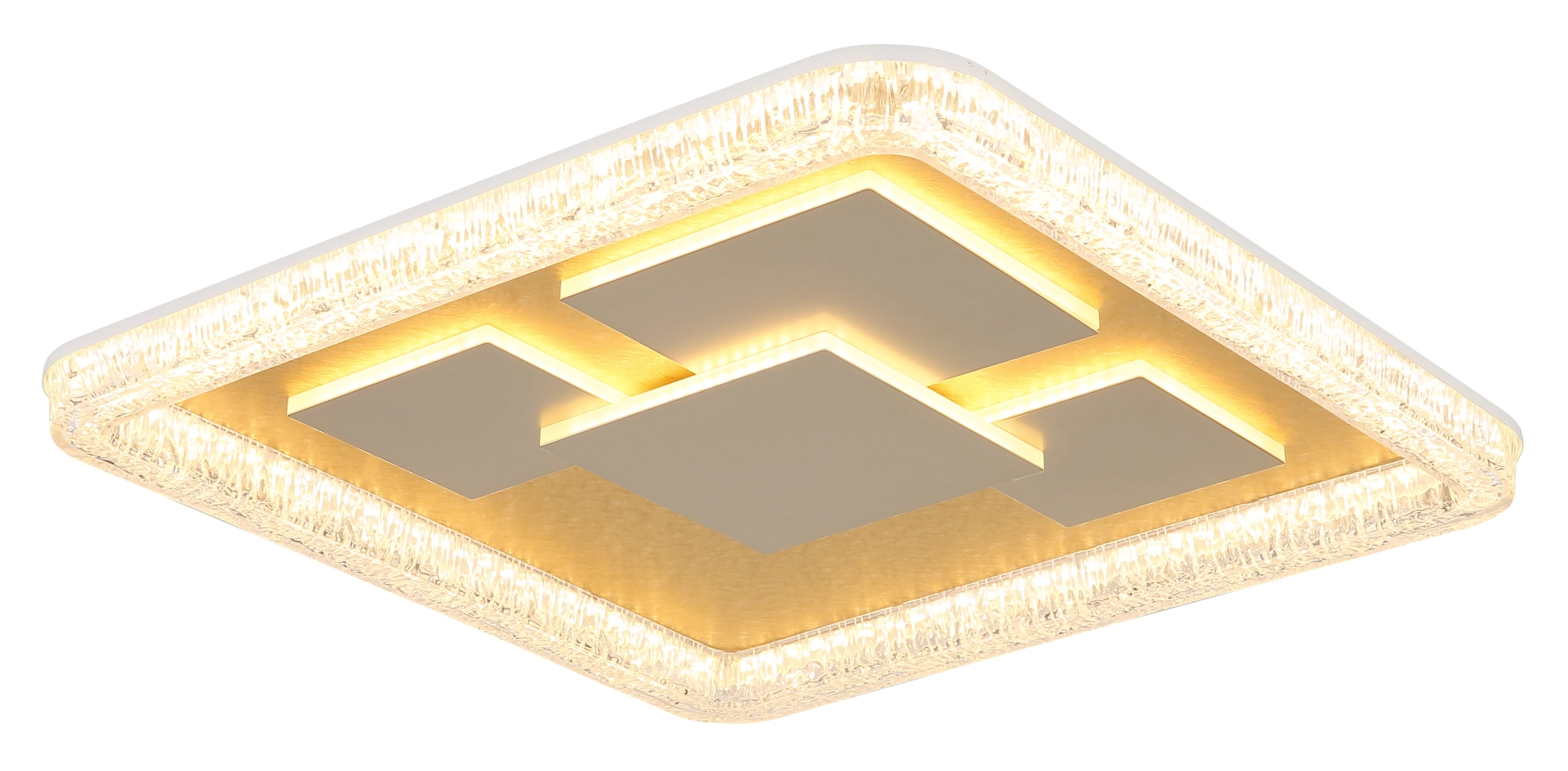 Plafonnier - métal blanc mat - plastique translucide Effet cristal - 48476-40