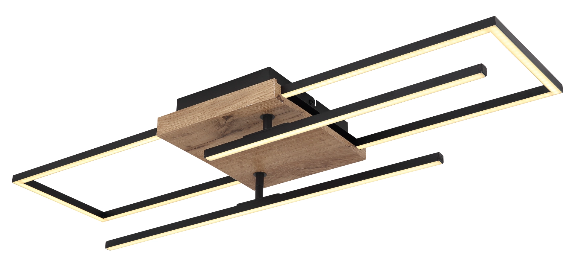 Plafonnier - métal noir mat - plastique opale - 67276-24