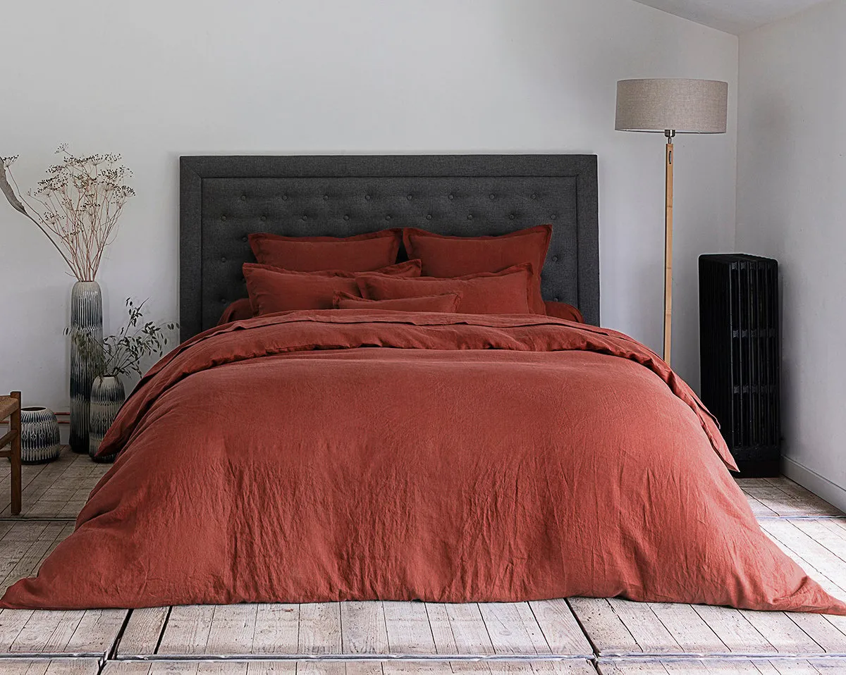 HOUSSE DE COUETTE Lin Lavé Lina · Terracotta