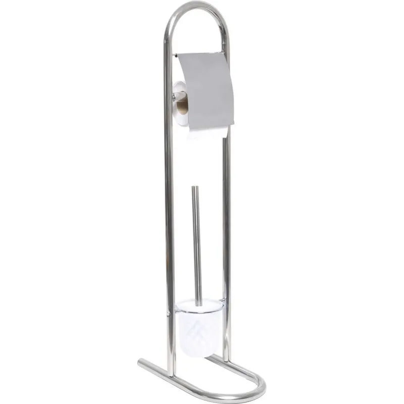 Brosse et dérouleur papier WC Inox