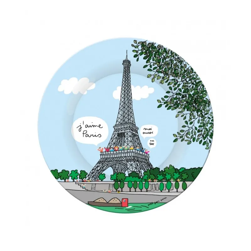 assiette à dessert petit jour tour eiffel
