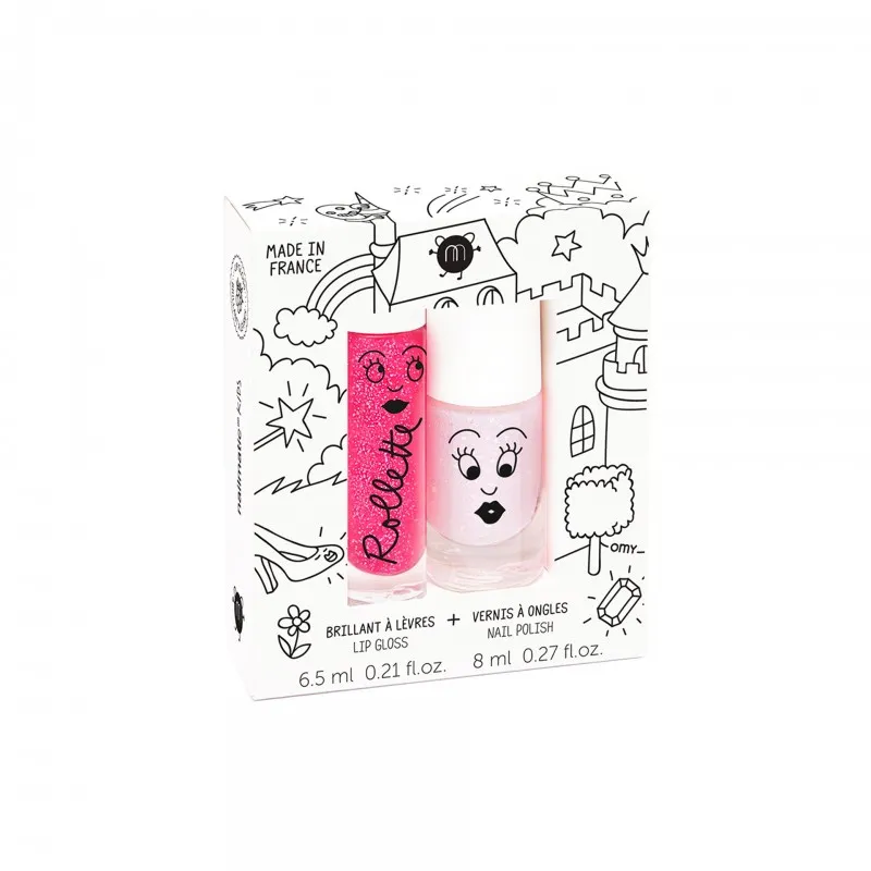 nailmatic kids set vernis à ongles à base d'eau + gloss