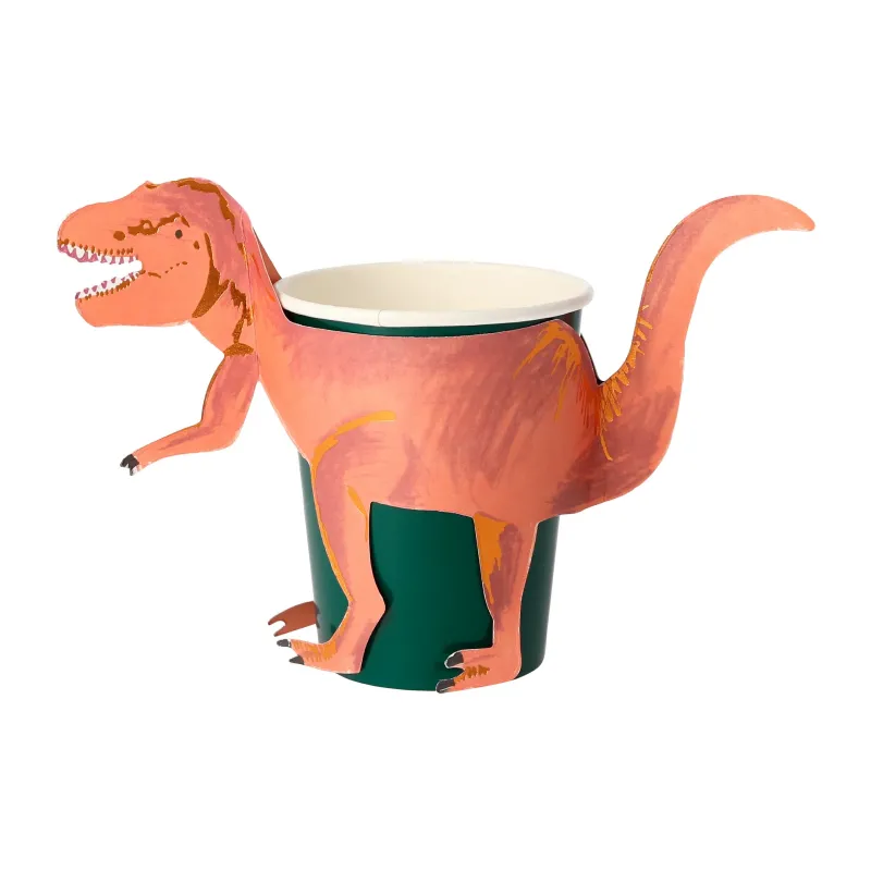 verres en papier meri meri t-rex