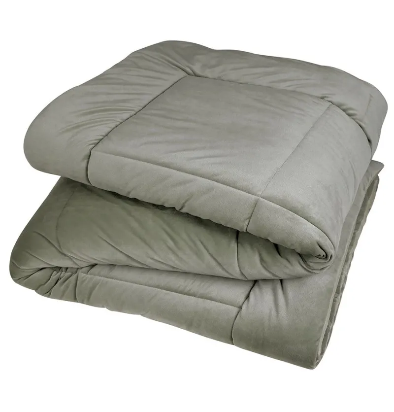 Couvre-lit velours matelassé Moki cendre