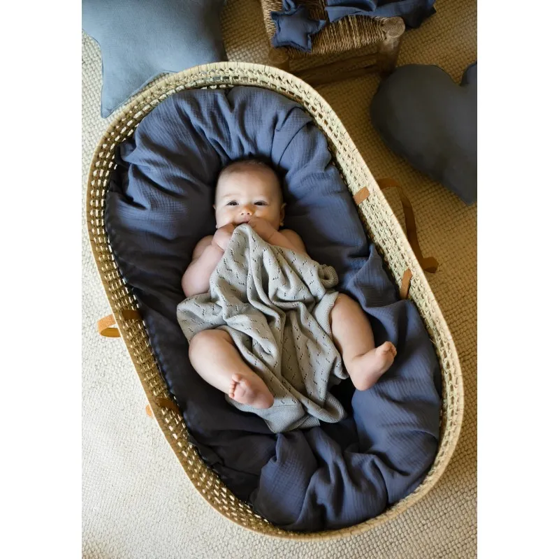 drap housse cocoon dusty blue