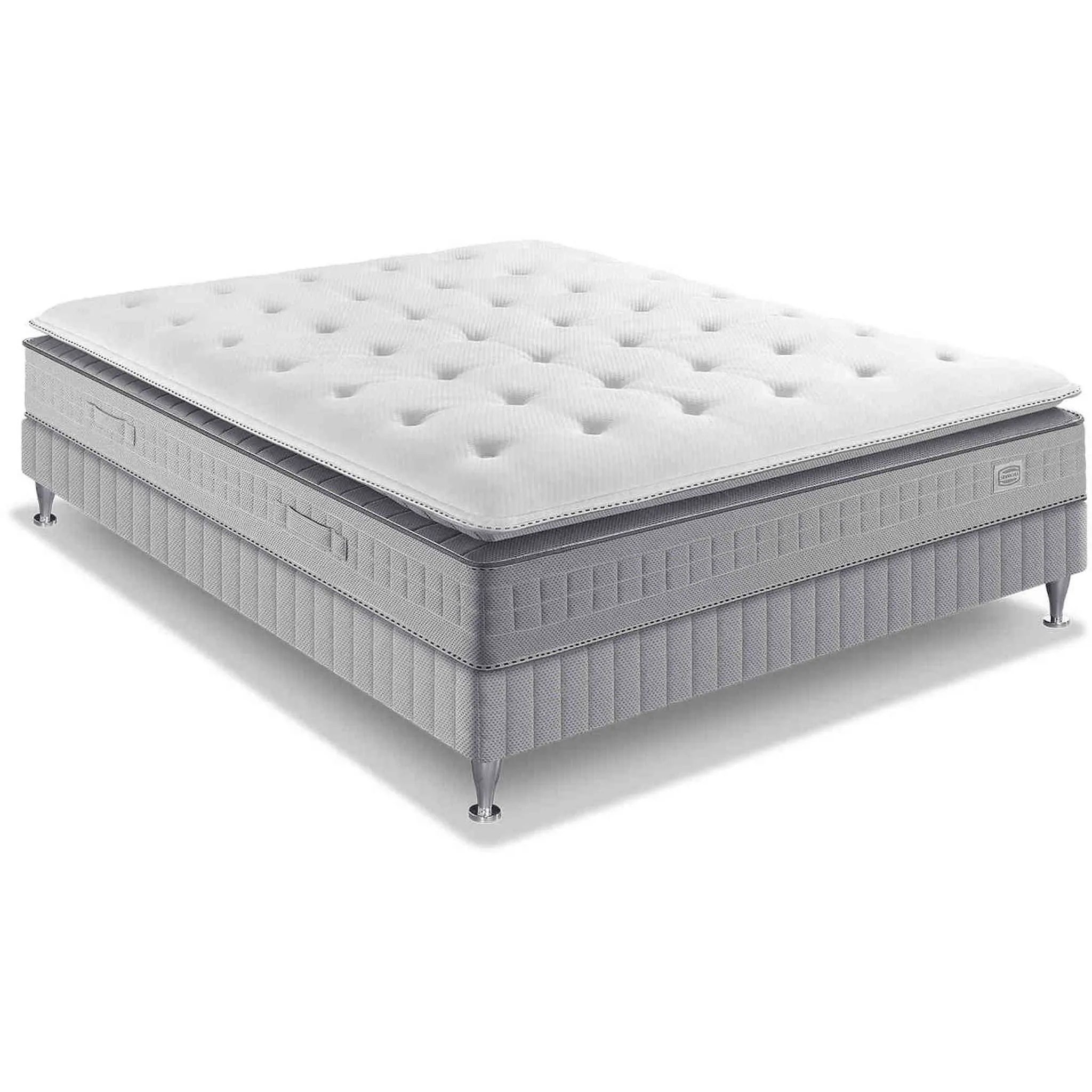 Ensemble matelas sommier pieds Simmons 651 ressorts ensachés + surmatelas intégré SW5