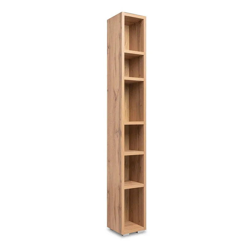 Etagère 191 cm étroite 6 niches naturel