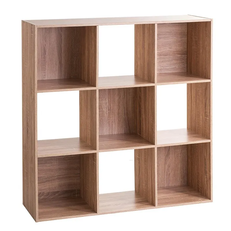 Etagère en bois 9 cases mix coloris chêne naturel