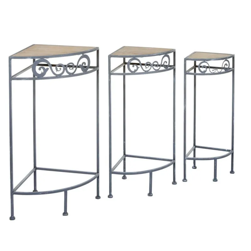 Étagères d'angle métal gris Botal lot de 3 Atmosphera