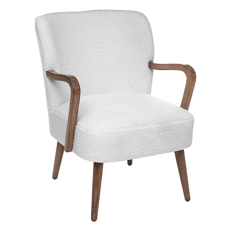Fauteuil bouclette blanc Chiara Atmosphera