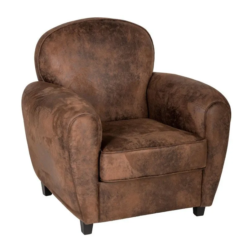 Fauteuil club Stanis simili vieux cuir Atmosphera