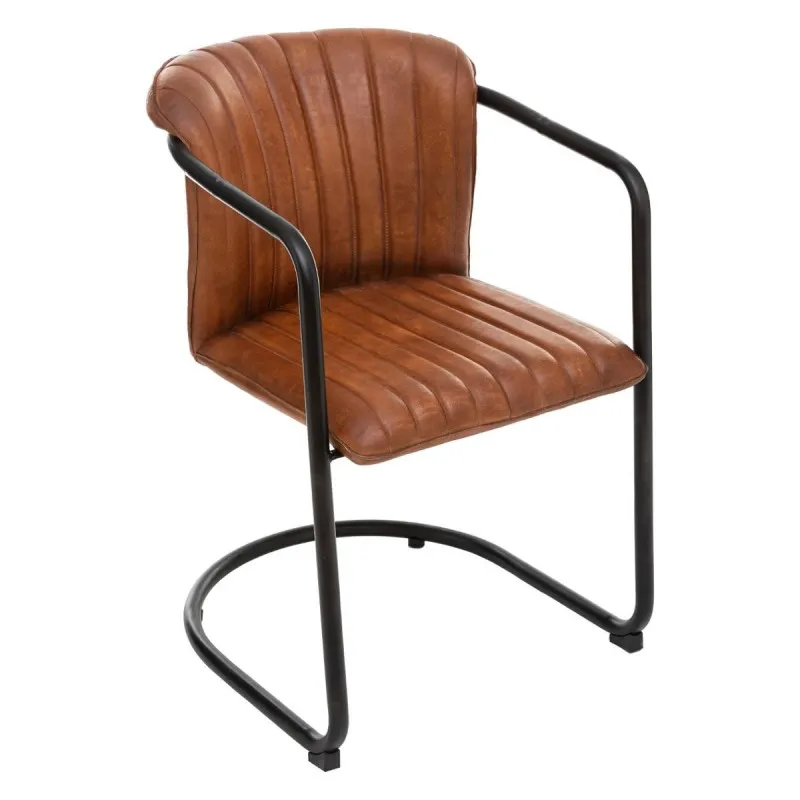 Fauteuil cuir véritable Kavi naturel Atmosphera