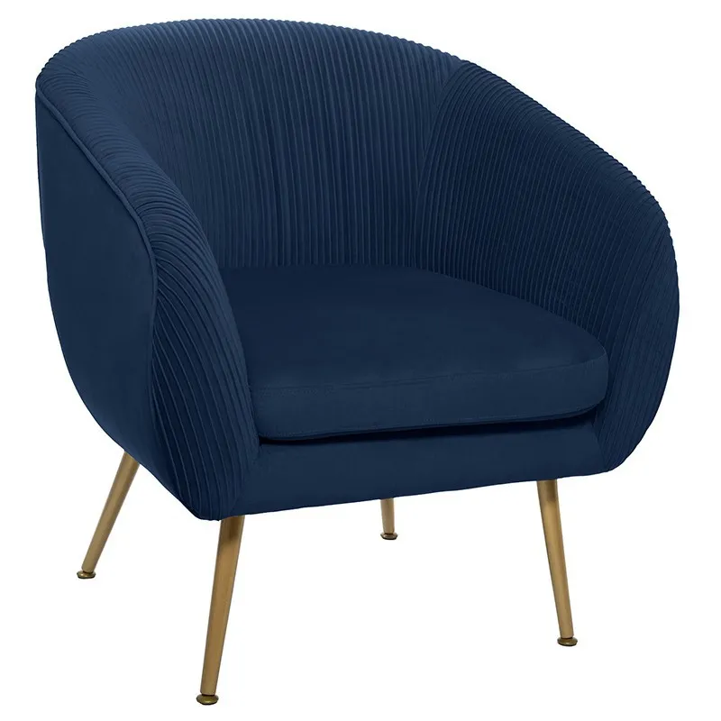 Fauteuil velours bleu Solaro Atmosphera