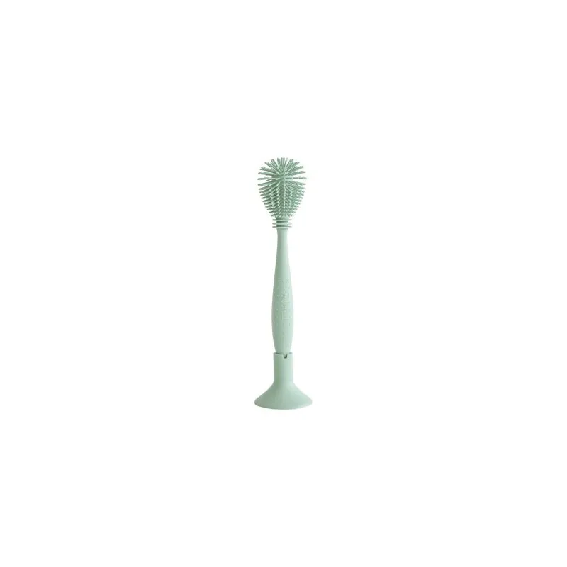 brosse à biberon en silicone mushie cambridge blue
