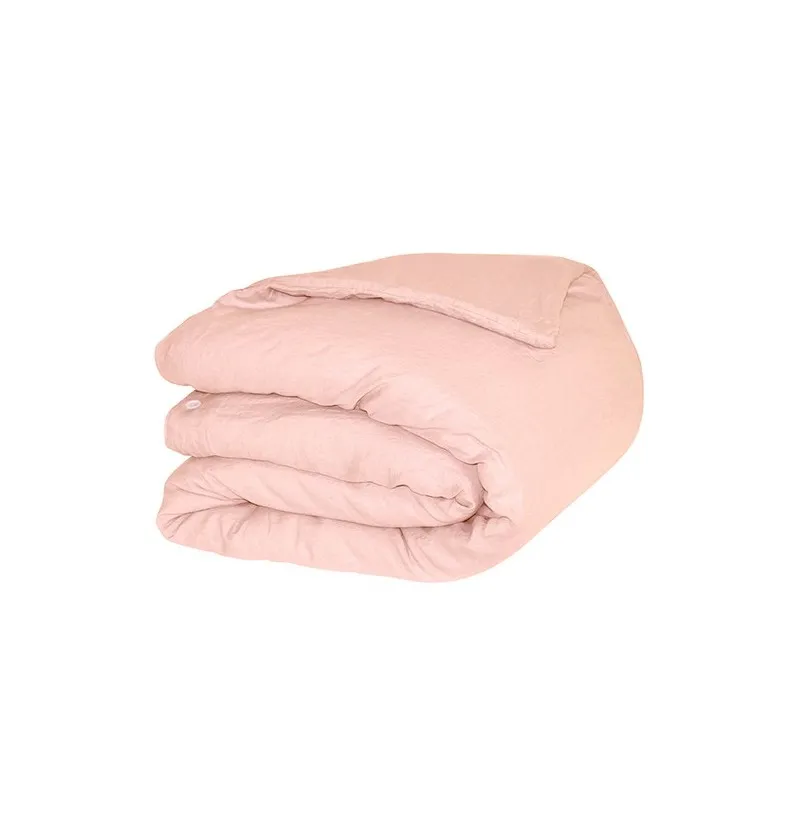 Housse de couette lin lavé Sonate rose