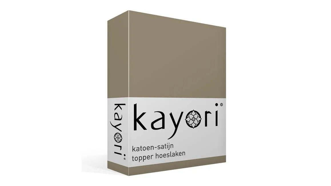 Kayori Edo drap housse surmatelas satin kaki