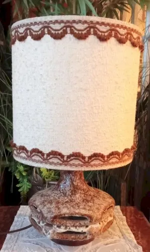 Lampe à poser Céramique Vintage Stein Keramik West Germany Double Éclairage 1960