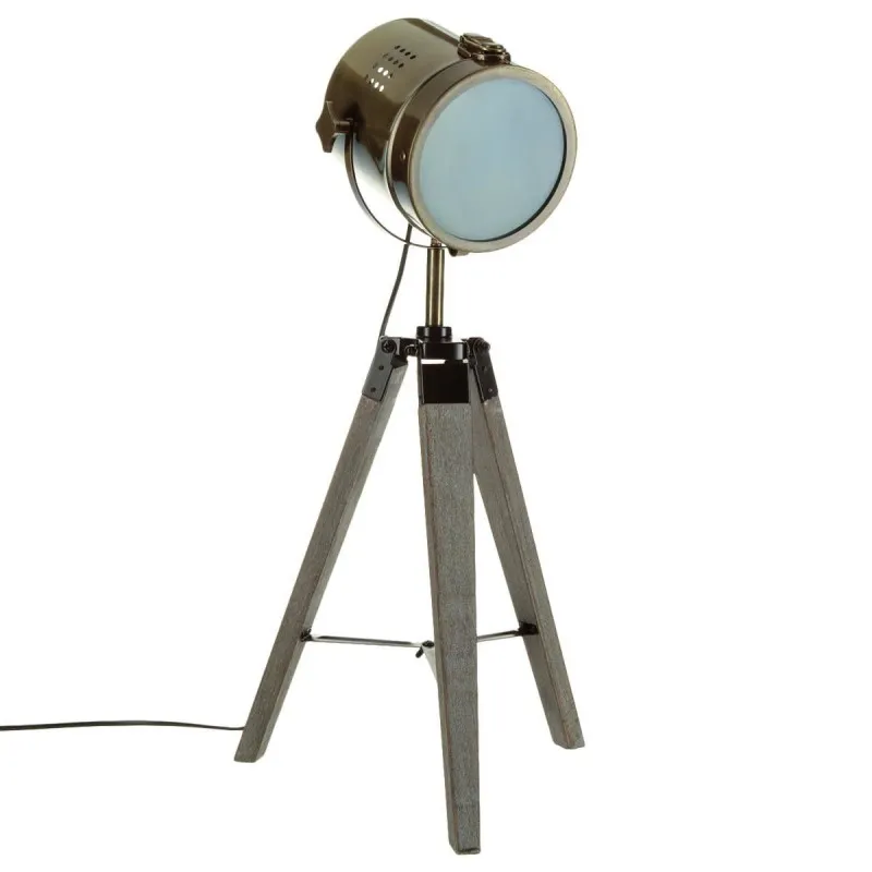 Lampe projecteur métal/bois Ebor Atmosphera