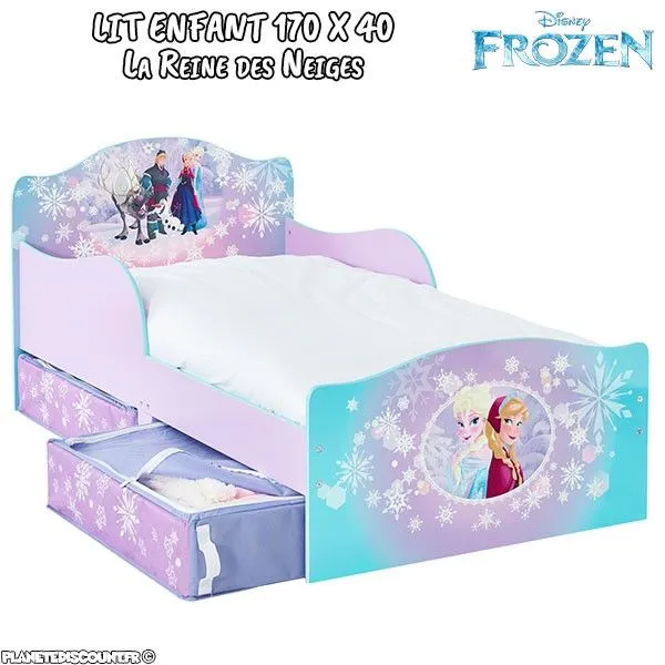 Lit enfant La Reine des Neiges avec rangements Disney