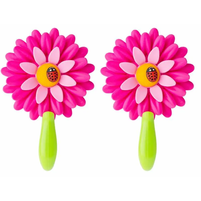 LOT DE 2 ACCROCHES SERVIETTE AVEC VENTOUSE FLOWER POWER ROSE VIGAR 6521