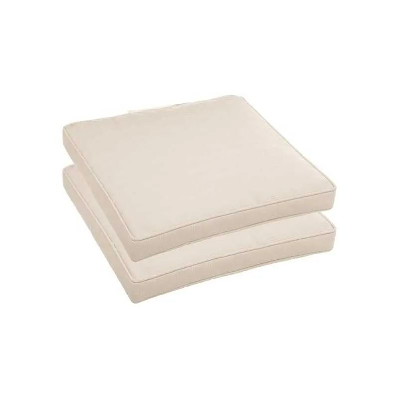 LOT DE 2 GALETTES DE CHAISE 40 X 40 X 4CM BEIGE BLÉ