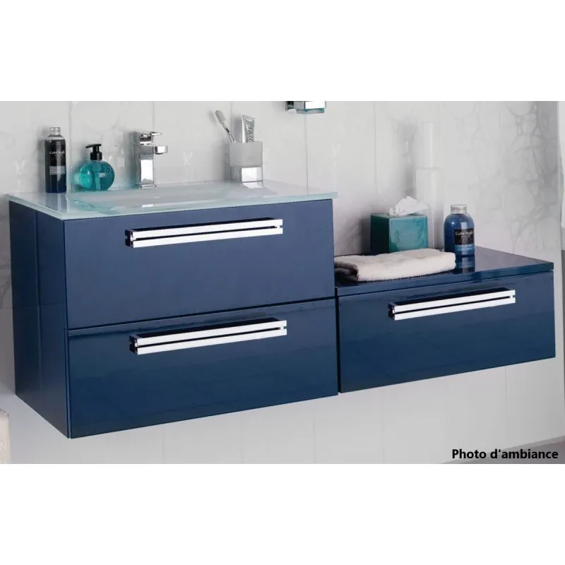 Plan pour Vasque à Poser Salle de Bain ALTERNA Séducta 60cm Bleu Pétrole - 3372860 - NEUF