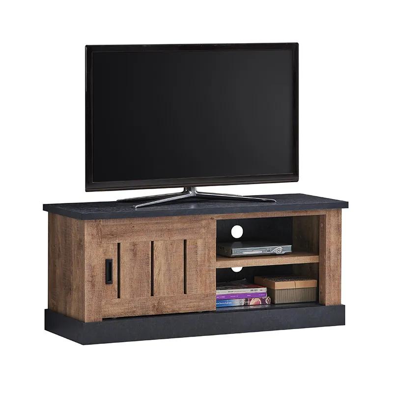 Meuble TV 1 porte coulissante 2 niches Edouard