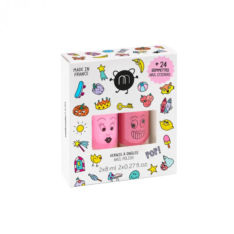 nailmatic kids pop set vernis à ongles à base d'eau et autocollants