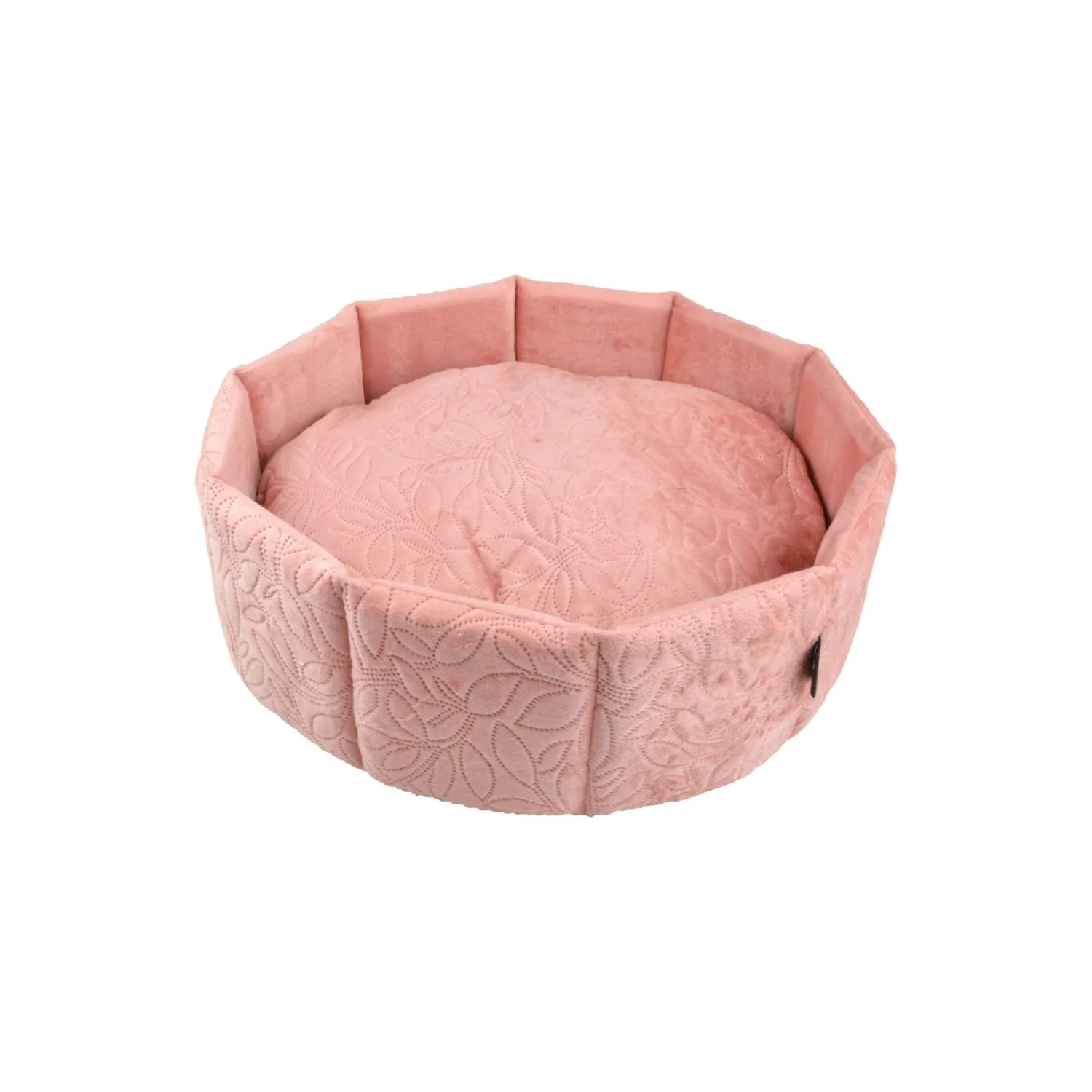 Panier velours pour animaux - Broderie fleurie - Diamètre 38cm