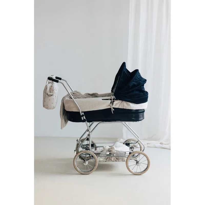 parure poussette reversible lin beige