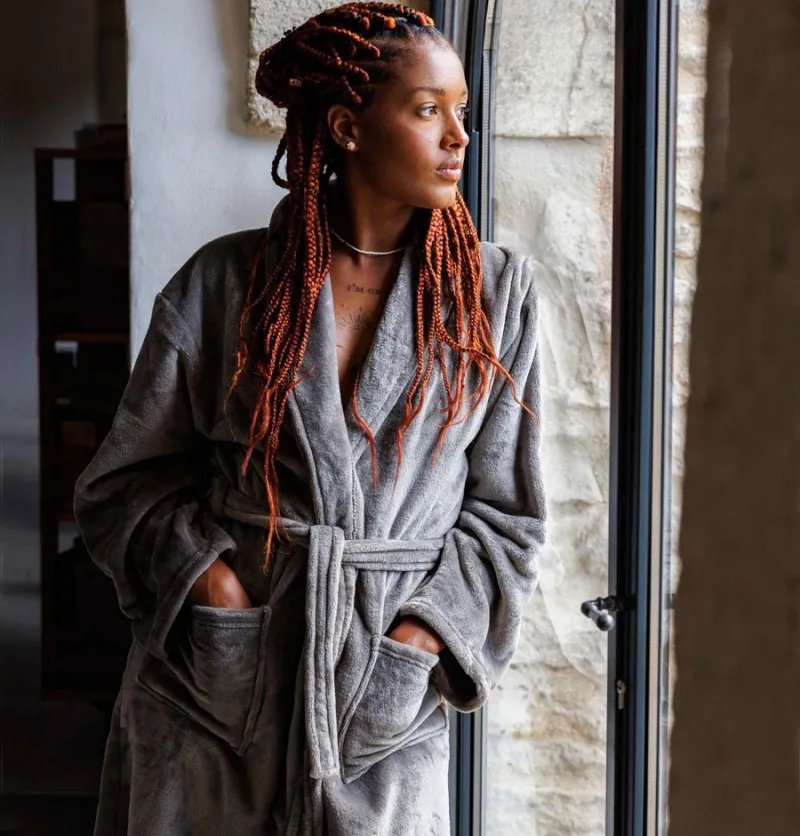 Peignoir polaire Doris chamois