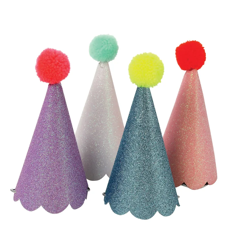 petits chapeaux glitter pompom meri meri