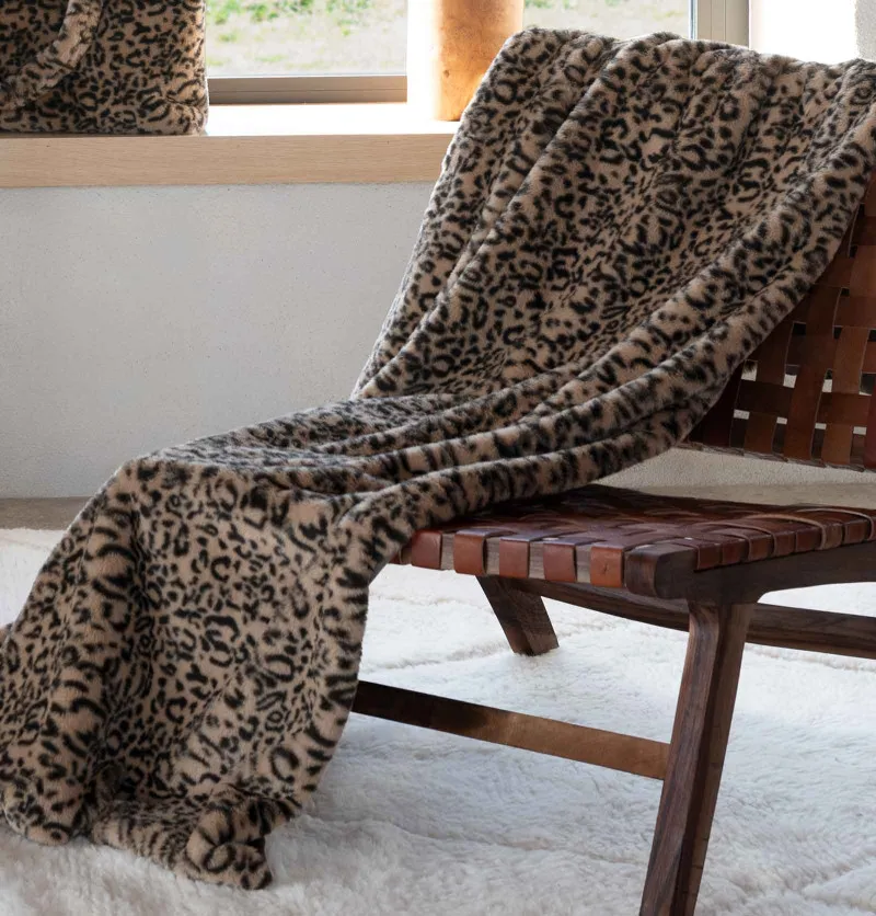 Plaid fausse fourrure Léopard