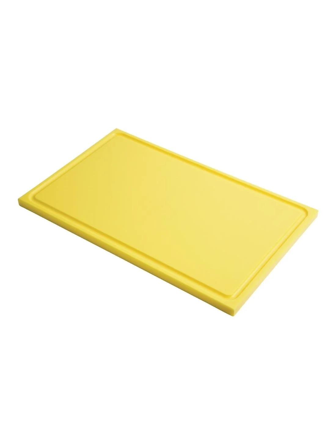 Planche à découper avec rigole GN1/1 en polyéthylène haute densité Gastro M jaune