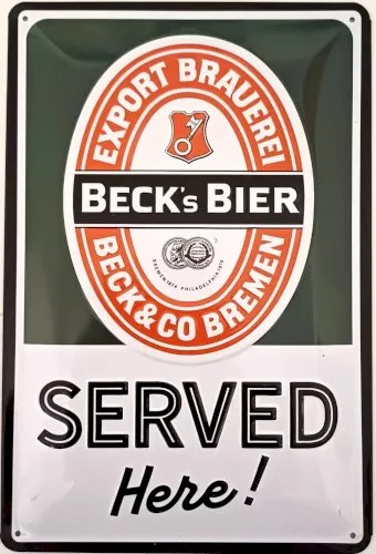 Plaque métal bière BECK'S BIER - 30 x 20 cm