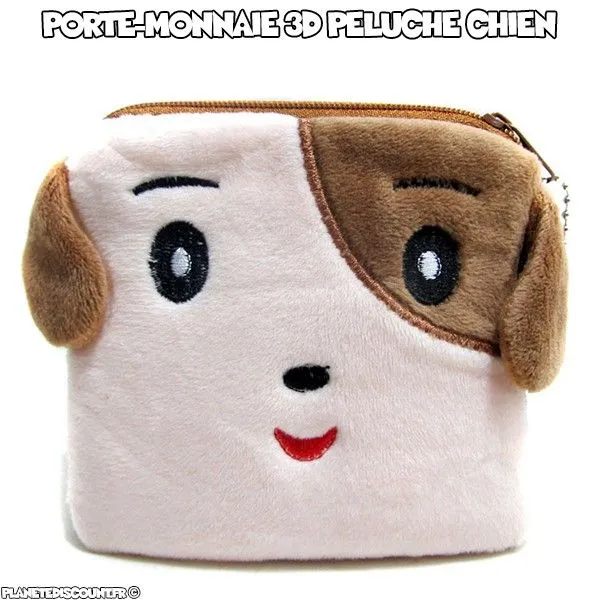 Porte-monnaie peluche 3D - chien