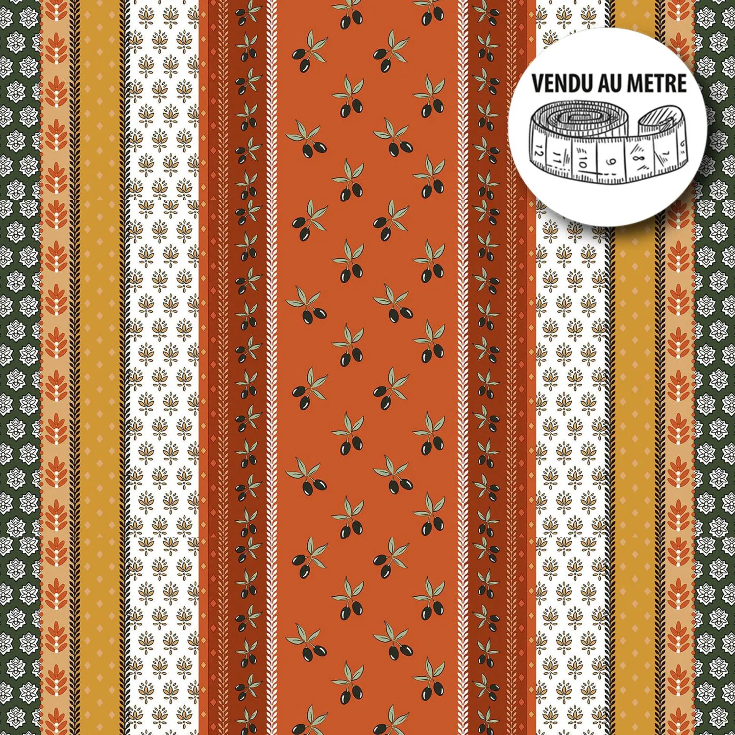 Toile cirée au mètre - Largeur 140 cm - Provence terracotta