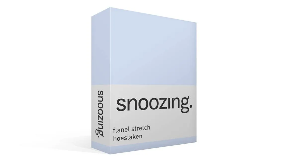 Snoozing drap-housse flanelle stretch bleu ciel