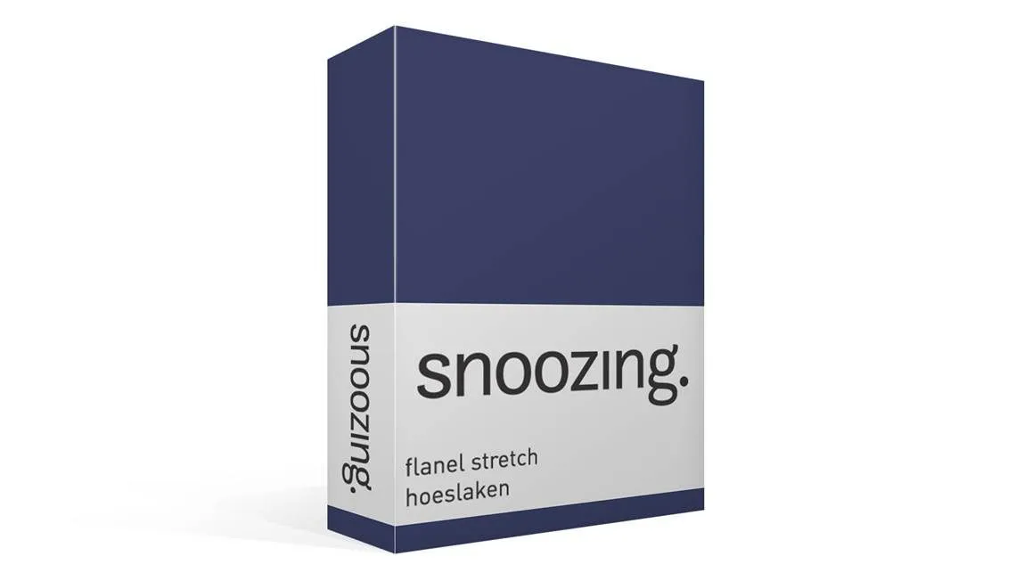 Snoozing drap-housse flanelle stretch marine