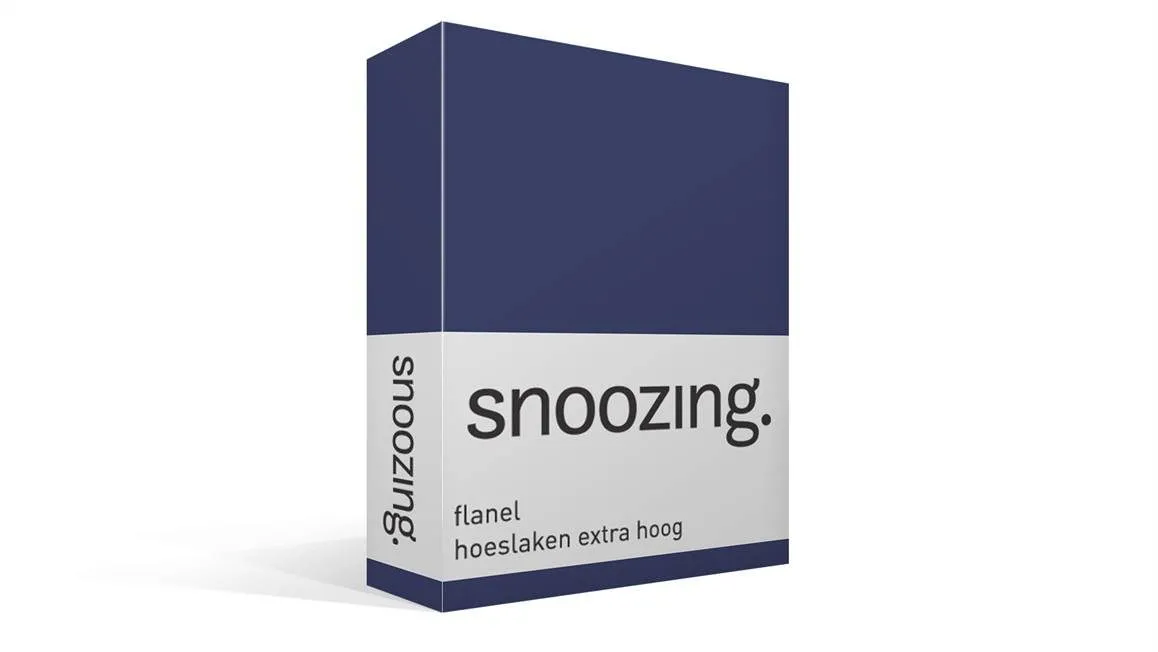 Snoozing drap-housse grand bonnet flanelle marine