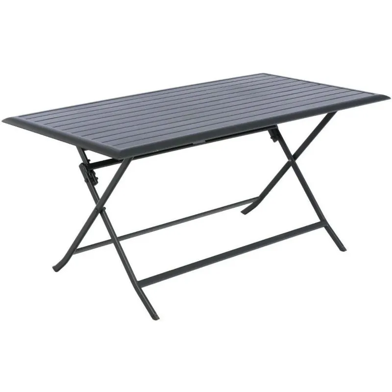 Table aluminium Azua 6 places graphite Hespéride