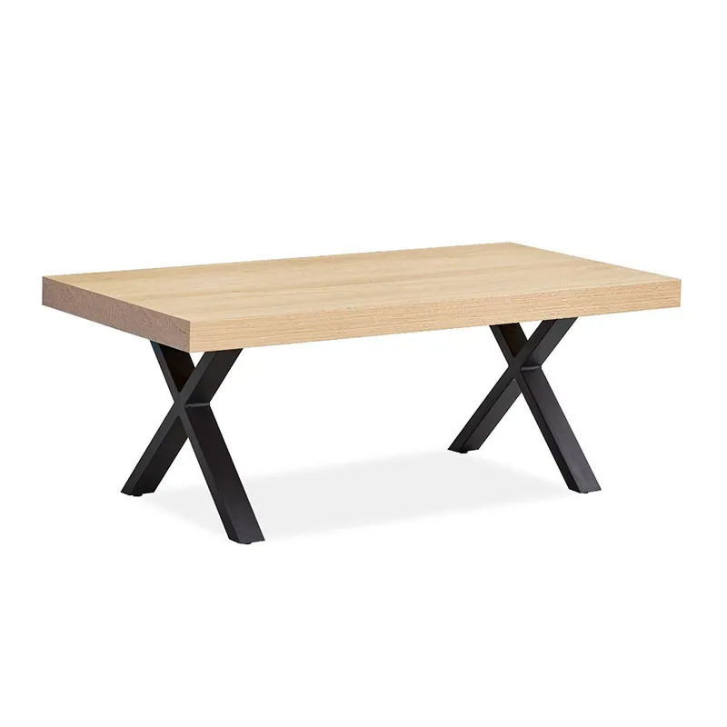 Table basse pieds en croix métal Nice