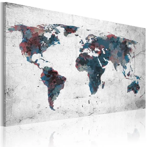 Tableau Cartes du monde Continents inconnus