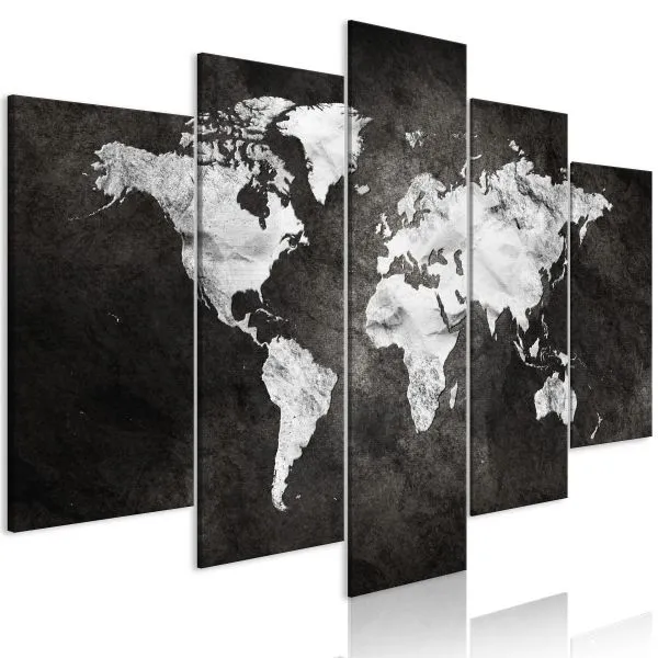 Tableau Cartes du monde Dark World (5 Parts) Wide