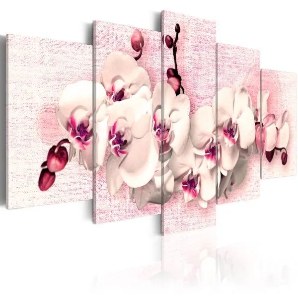Tableau Fleurs Métaphore de la féminité - 5 pièces