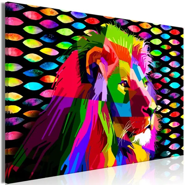 Tableau Rainbow Lion 1 Pièce Wide
