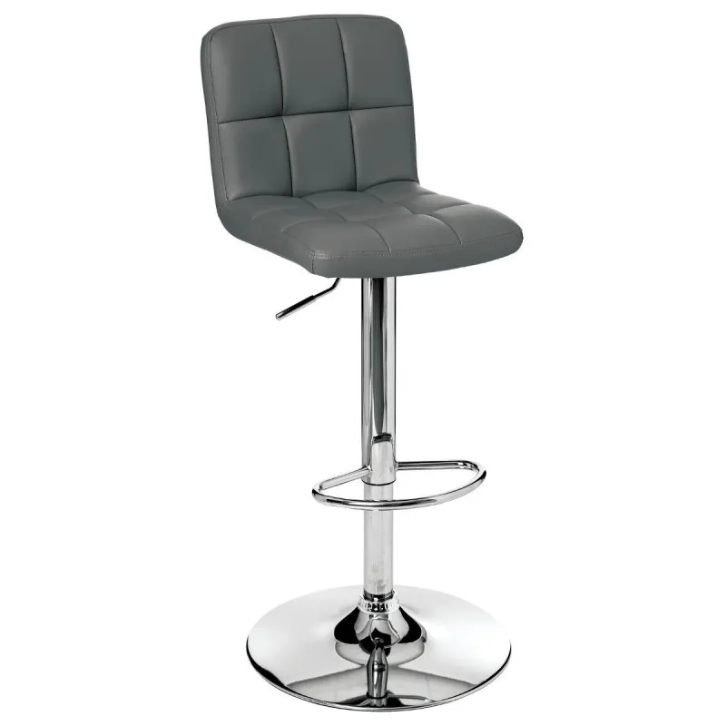 Tabouret de bar pivotant avec dossier gris Delek Atmosphera